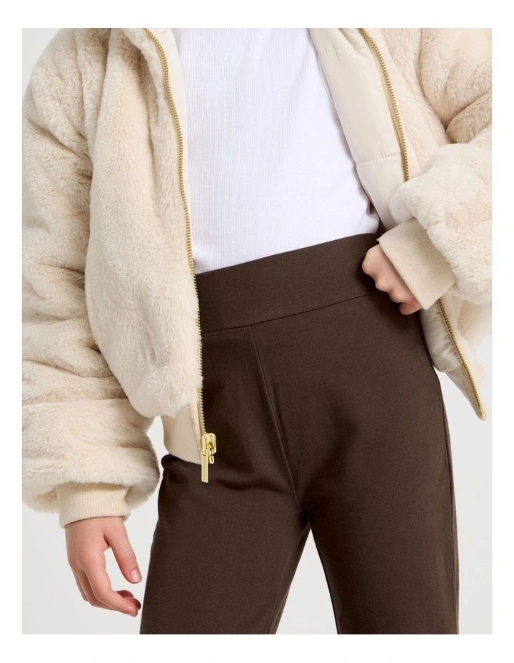 Jersey Flare Legging in Brown image 4