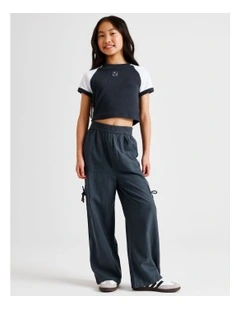 Pull On Linen Cargo Pant in Navy