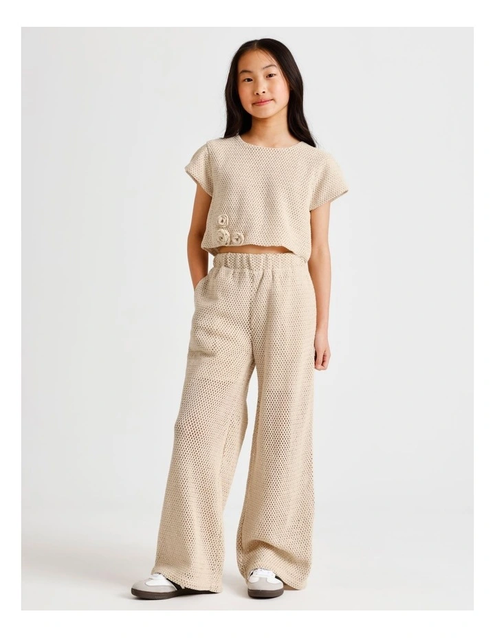Crochet Pant in Natural image 1