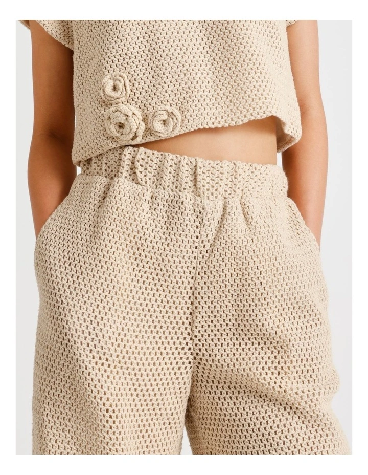 Crochet Pant in Natural image 3