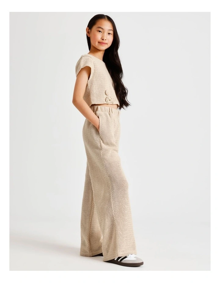 Crochet Pant in Natural image 5