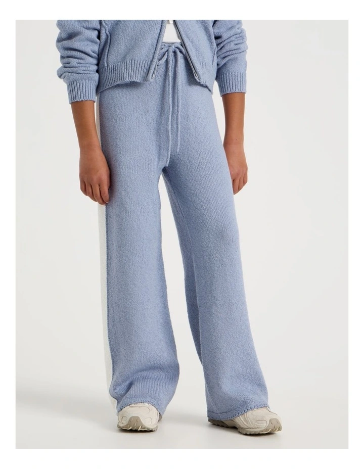 Knitted Wide Leg Pant in Blue image 2