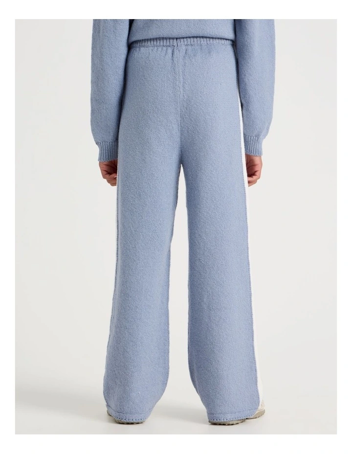 Knitted Wide Leg Pant in Blue image 6