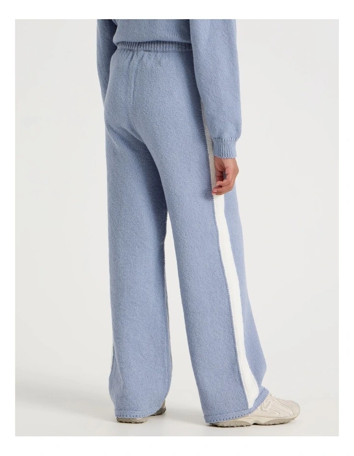 Knitted Wide Leg Pant in Blue image 7