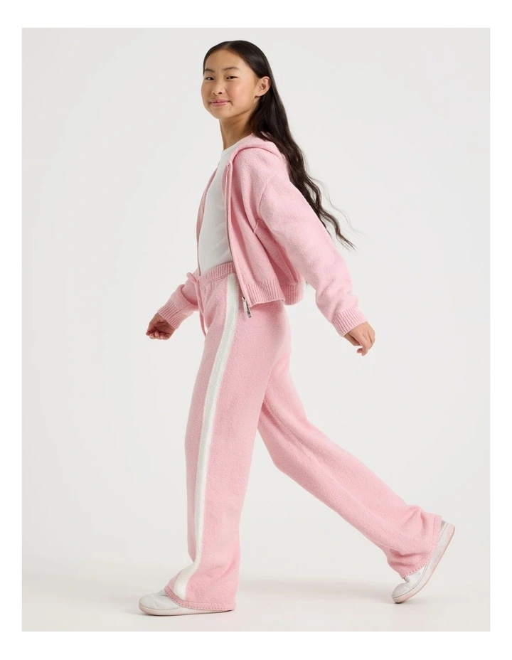 Knitted Wide Leg Pant in Pink image 1