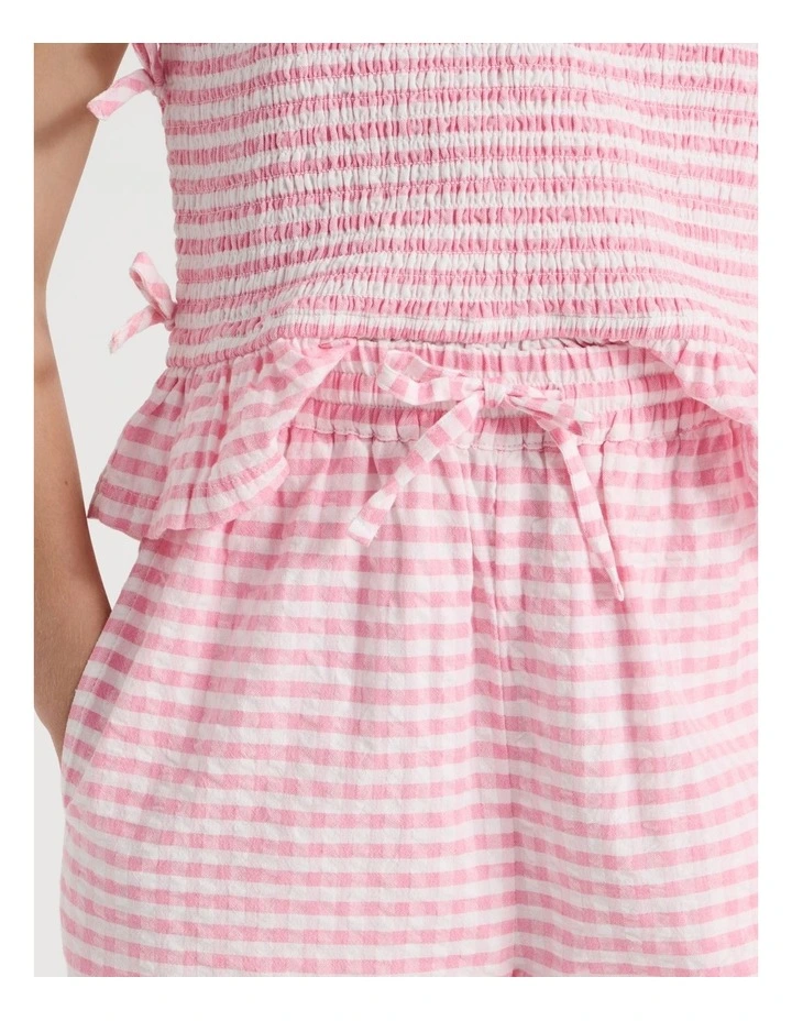 Wide Leg Seersucker Pants in Pink image 4