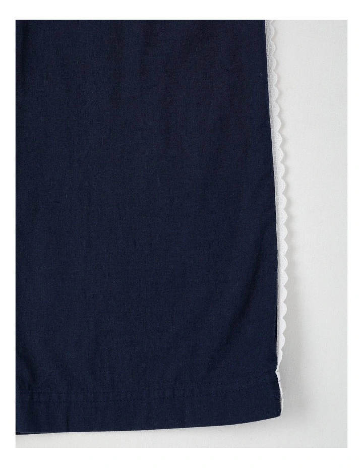 Wide Leg Pants with Lace Side Detail in Navy image 2