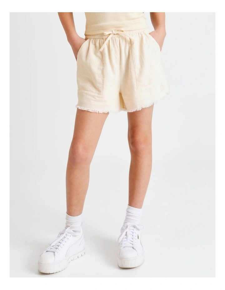 Essentials Linen Short in Ecru image 2