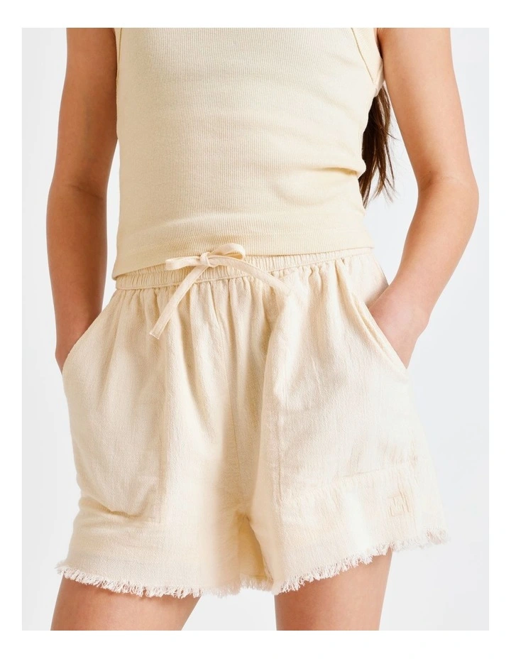 Essentials Linen Short in Ecru image 3
