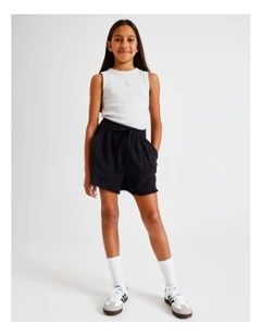 Essentials Linen Short in Black