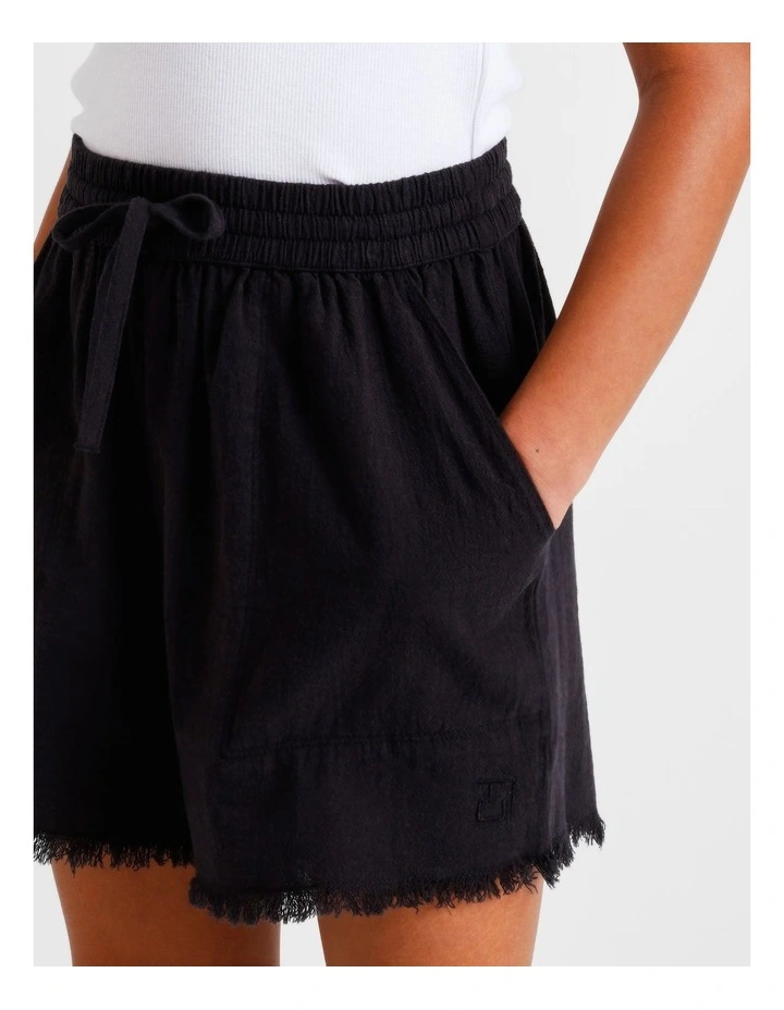Essentials Linen Short in Black image 5
