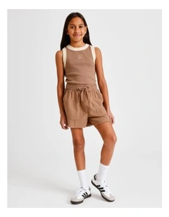 Essentials Linen Short in Brown