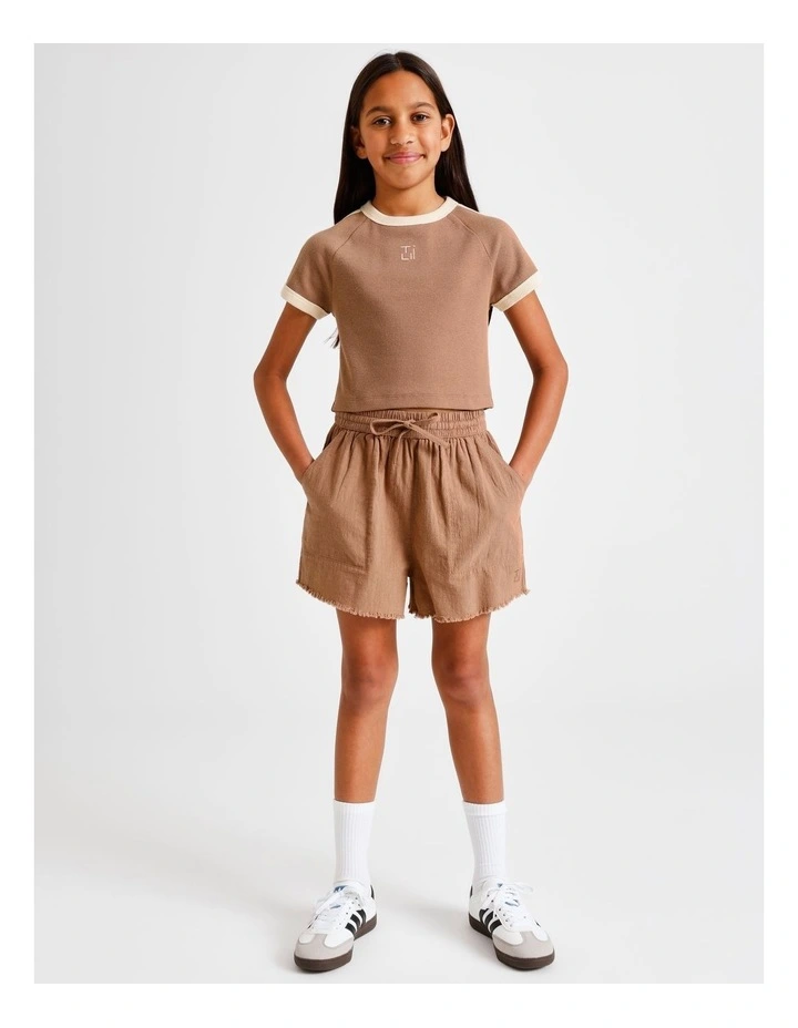 Essentials Linen Short in Brown image 6