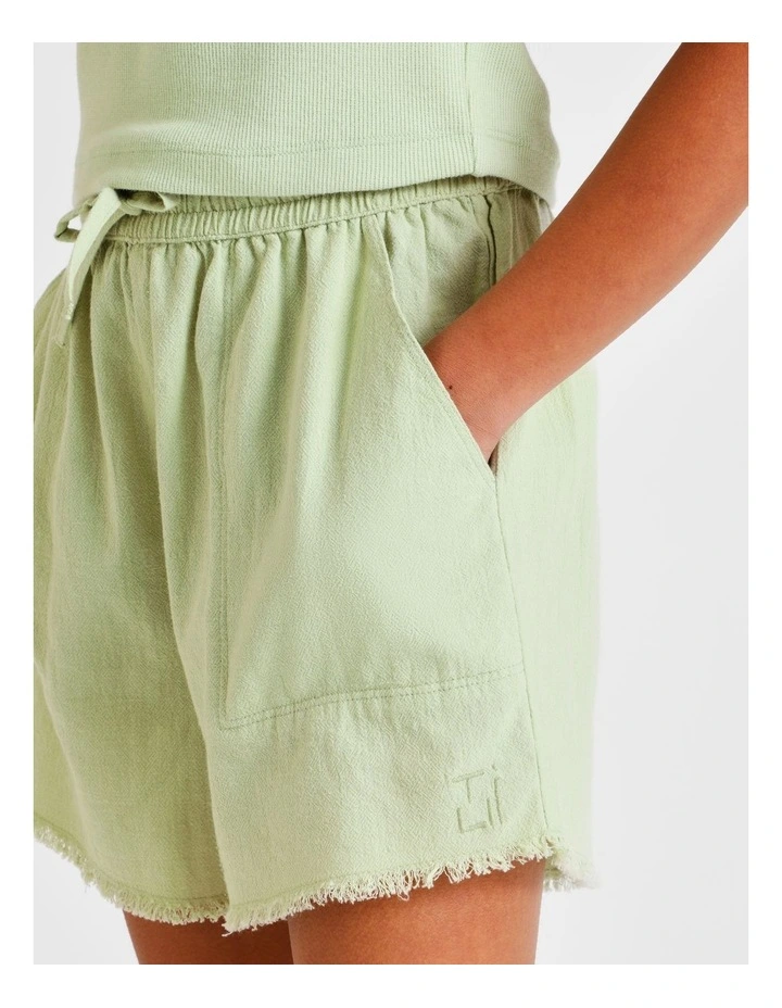 Essentials Linen Short in Sage image 4