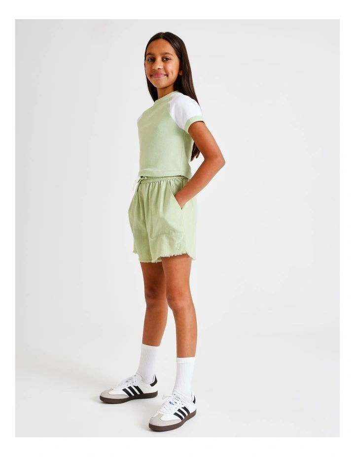 Essentials Linen Short in Sage image 5