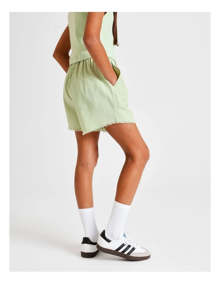 Essentials Linen Short in Sage image 6