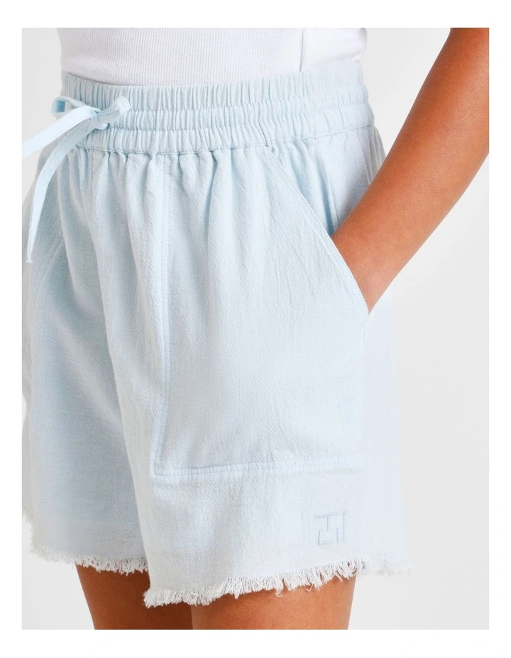 Essentials Linen Short in Light Blue image 4