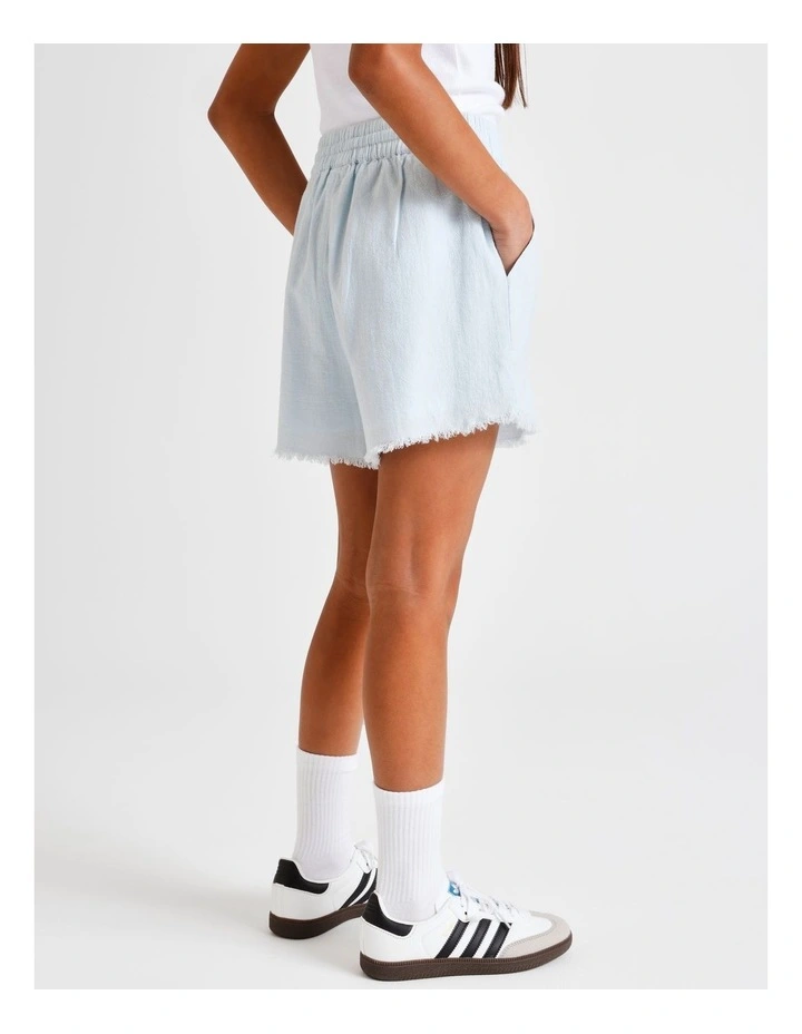 Essentials Linen Short in Light Blue image 6