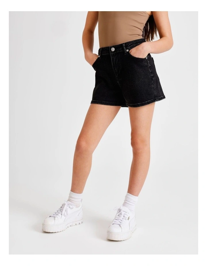 Olivia Denim Short in Black image 2