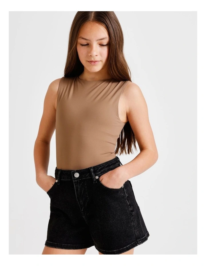 Olivia Denim Short in Black image 3
