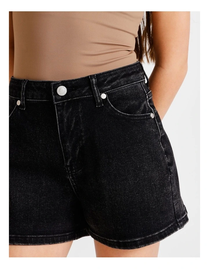 Olivia Denim Short in Black image 4
