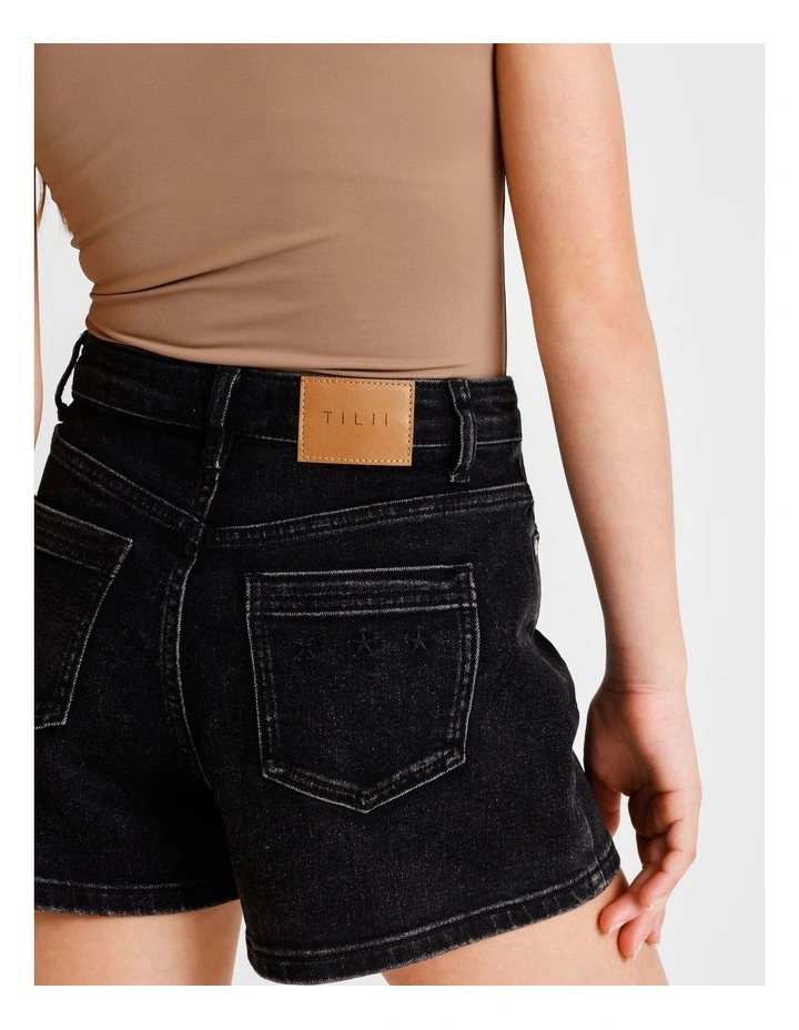 Olivia Denim Short in Black image 6