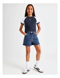 Olivia Denim Short in Mid Blue