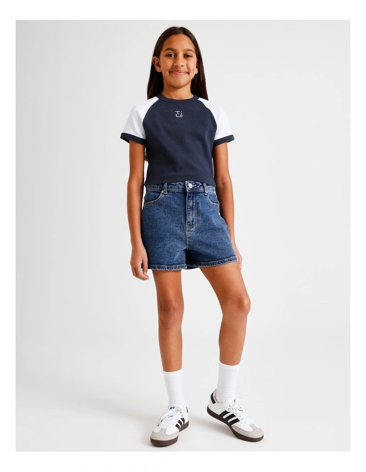 Olivia Denim Short in Mid Blue image 3