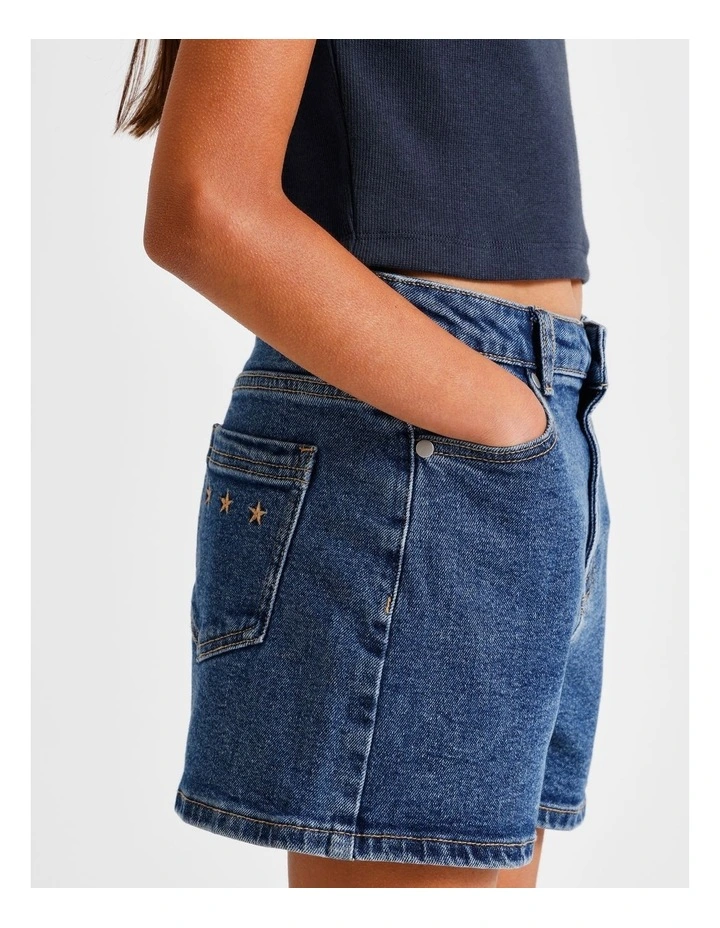 Olivia Denim Short in Mid Blue image 5