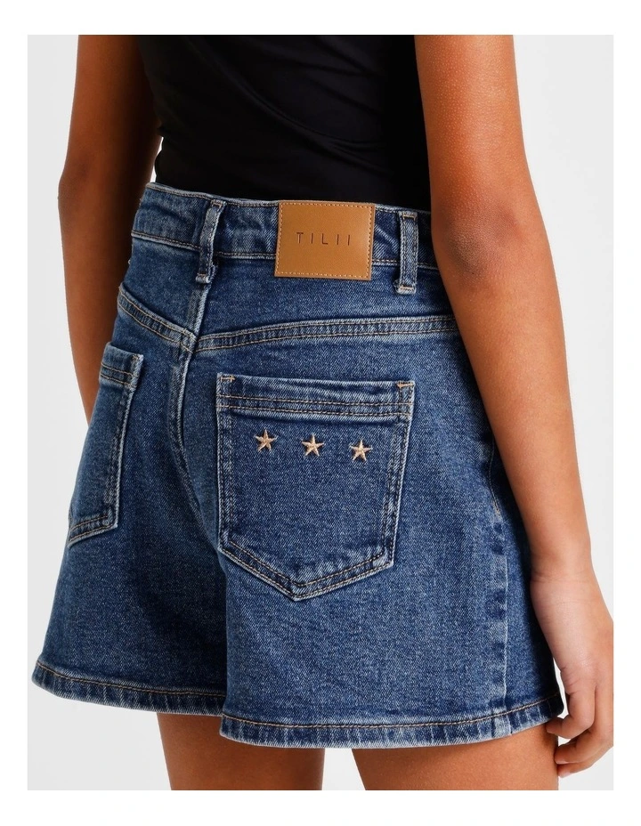 Olivia Denim Short in Mid Blue image 6