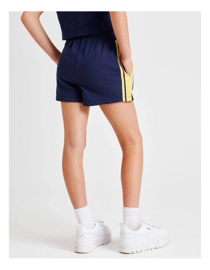 Sweat Short in Navy with Yellow Side Stripe image 4