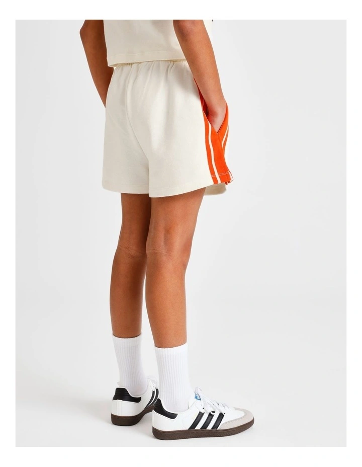 Sweat Short in Ecru with Red Side Stripe image 5