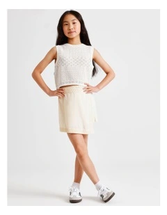 Linen Skort in Ecru
