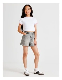 Olivia Denim Short in Grey