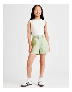 Olivia Denim Short in Sage
