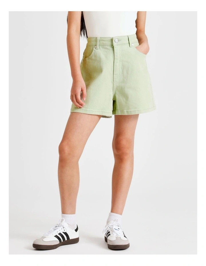 Olivia Denim Short in Sage image 2