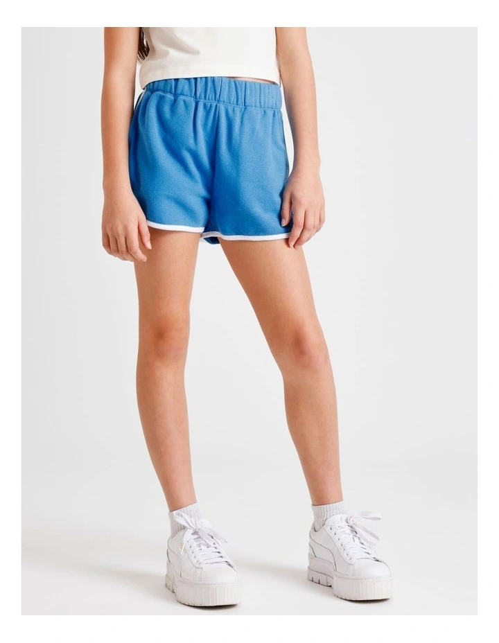 Athletic Sweat Short in Blue and White image 3