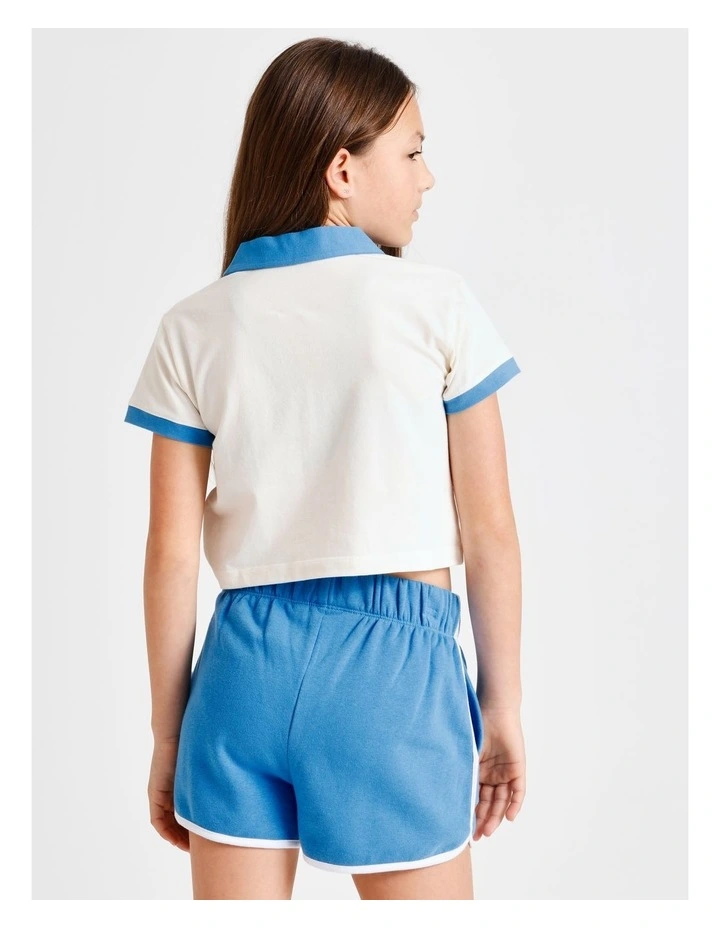 Athletic Sweat Short in Blue and White image 5