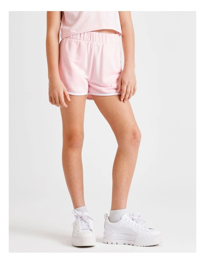 Athletic Sweat Short in Pink and White image 3