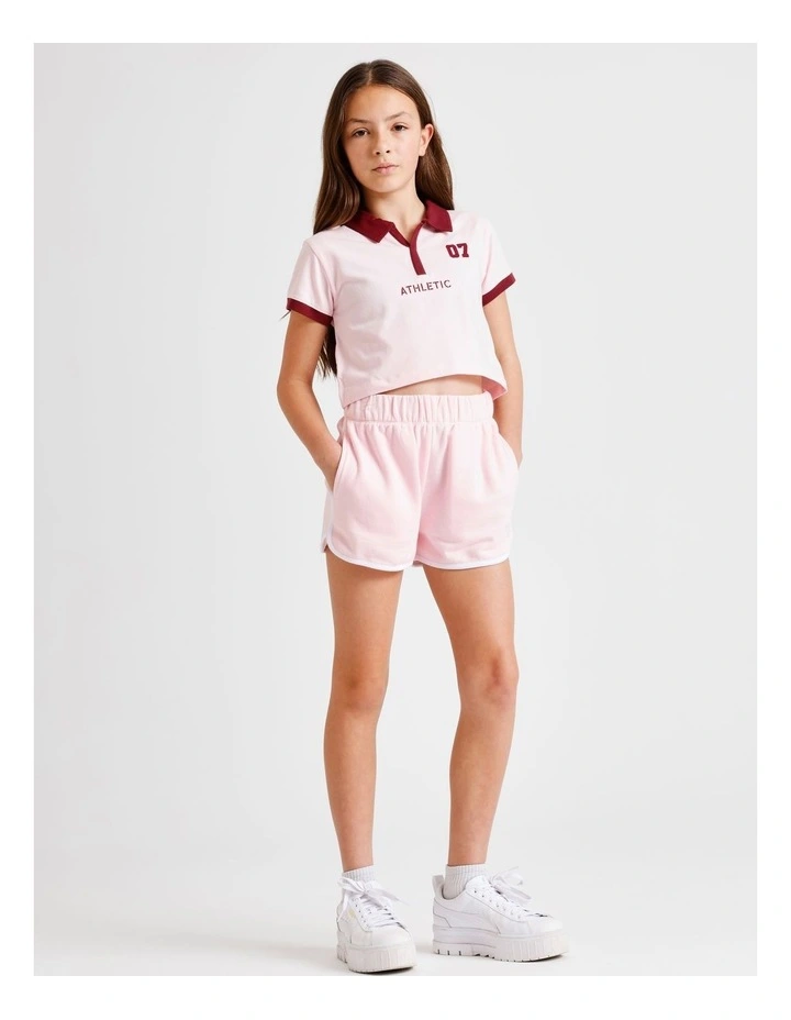 Athletic Sweat Short in Pink and White image 4
