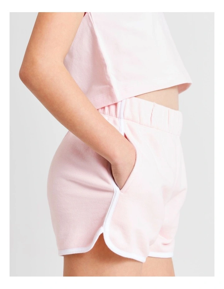 Athletic Sweat Short in Pink and White image 5