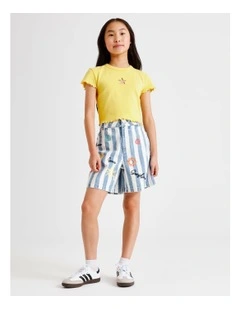 Ella Denim Bermuda Short in Multi