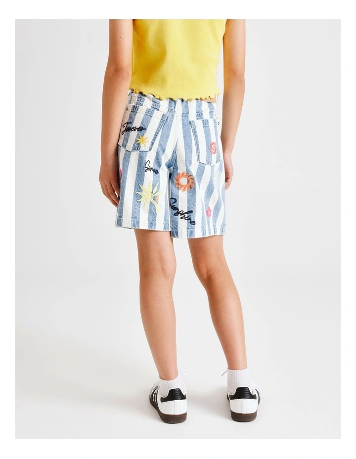 Ella Denim Bermuda Short in Multi image 4
