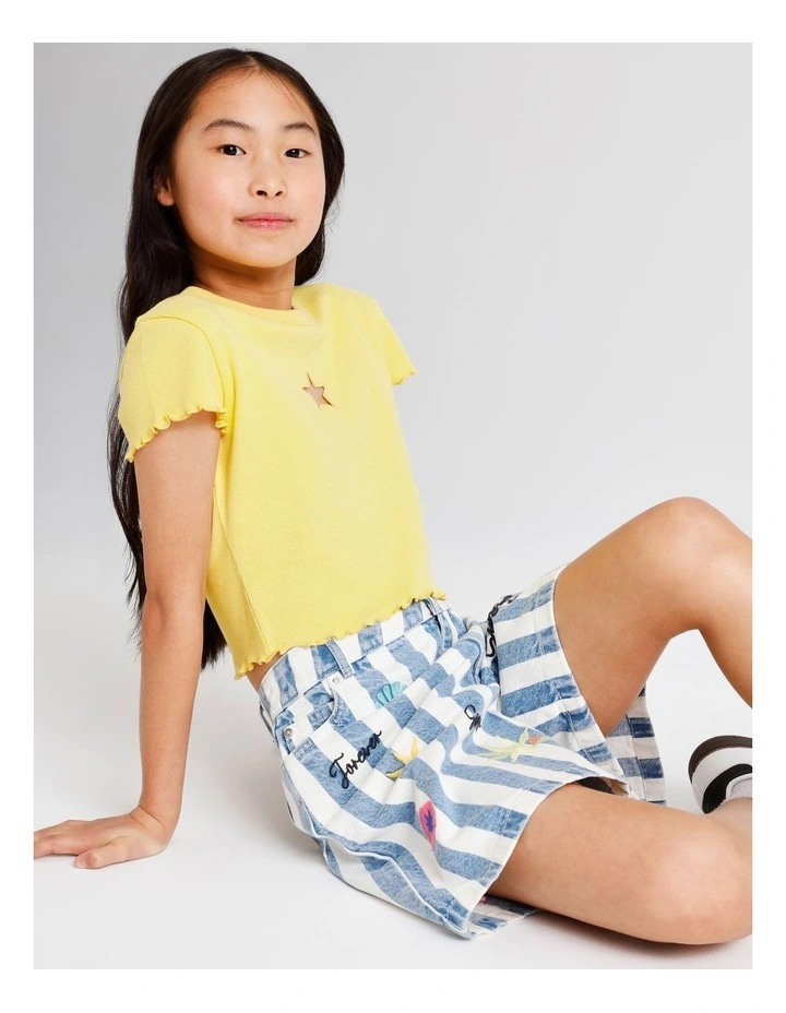 Ella Denim Bermuda Short in Multi image 6
