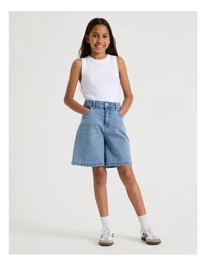 Denim Jort in Mid Blue image 1