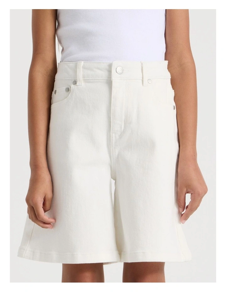 Denim Jort in Ecru image 3