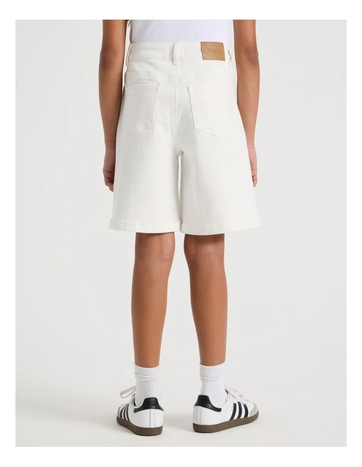 Denim Jort in Ecru image 5