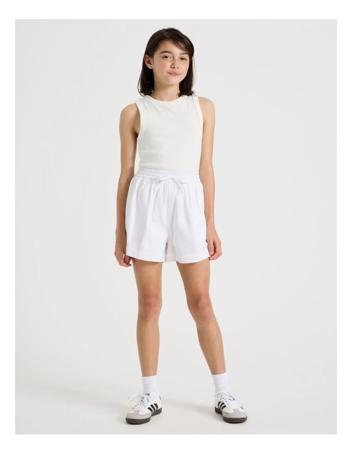 Sunday Club Linen Blend Short in White image 2