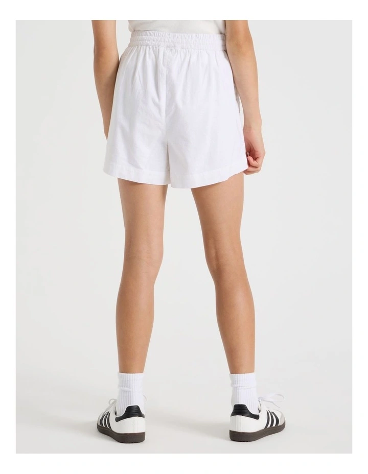 Sunday Club Linen Blend Short in White image 5