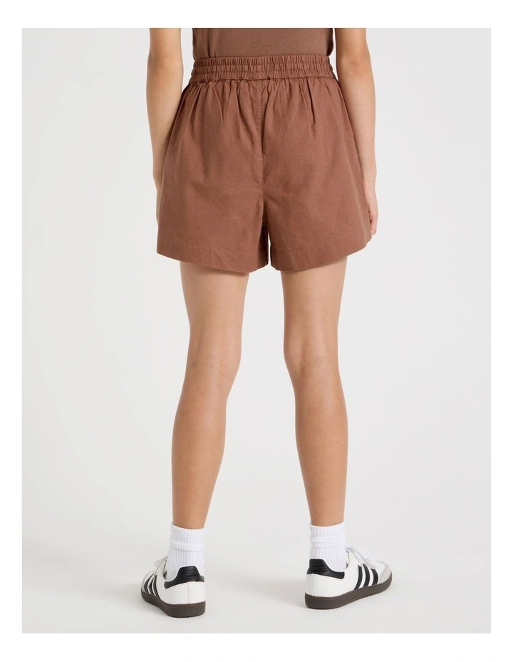 Sunday Club Linen Blend Short in Brown image 5